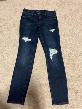 Old Navy Women's Dark Indigo Distressed Skinny Jeans